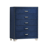 Coaster Melody 5-drawer Upholstered Chest Pacific Blue Model 223375